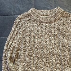 Ambiance brown and white knit sweater